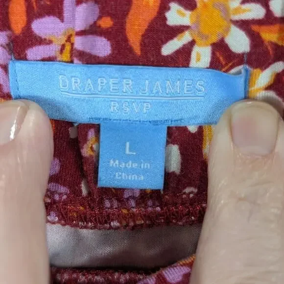 Draper James RSVP Skirt Womens Large Red Floral Pleated Midi Stretch Boho Spring - Picture 5 of 8